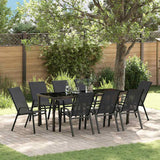 Garden Dining Set 9 pcs Black Powder-coated Steel