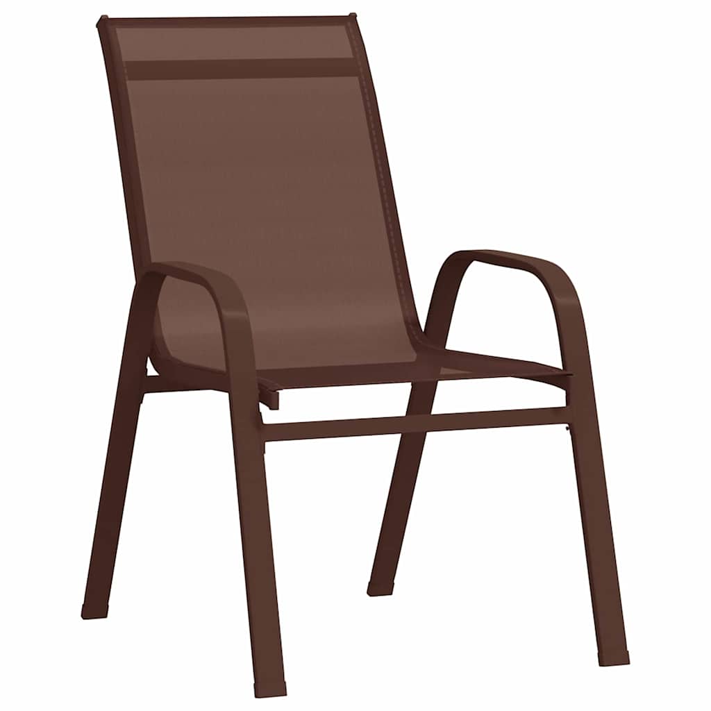 Garden Dining Set 3 pcs Brown Textilene and steel
