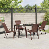 Garden Dining Set 5 pcs Brown Textilene and steel