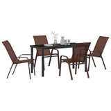Garden Dining Set 5 pcs Brown Textilene and steel