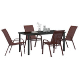Garden Dining Set 5 pcs Brown Textilene and steel