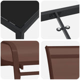 Garden Dining Set 9 pcs Brown and Black Powder-coated Steel