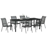 Garden Dining Set 7 pcs Black Powder-Coated Steel