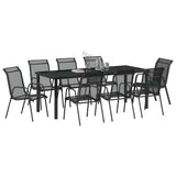 Garden Dining Set 9 pcs Black Powder-Coated Steel