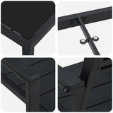 Garden Dining Set 7 pcs Black Powder-Coated Steel