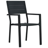Garden Dining Set 7 pcs Black Powder-Coated Steel