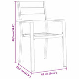 Garden Dining Set 9 pcs Black Powder-Coated Steel