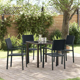 Garden Dining Set 5 pcs Black Poly rattan