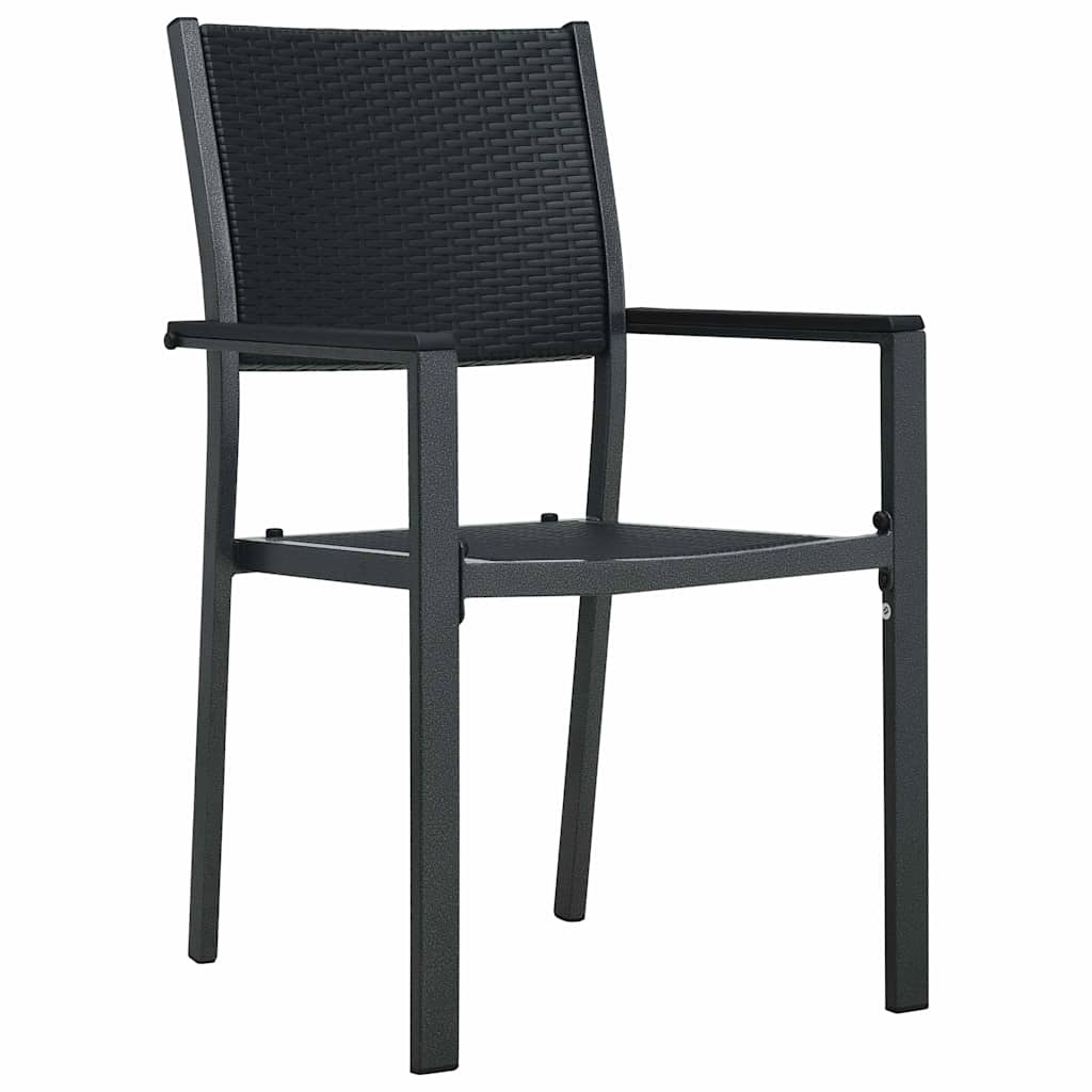Garden Dining Set 5 pcs Black Poly rattan