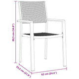 Garden Dining Set 5 pcs Black Poly rattan