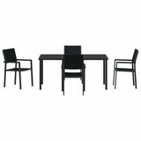 Garden Dining Set 5 pcs Black Poly rattan