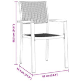 Garden Dining Set 5 pcs Black Poly rattan