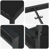 Garden Dining Set 7 pcs Black Powder-Coated Steel