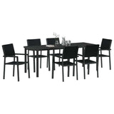 Garden Dining Set 7 pcs Black Powder-Coated Steel