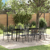 Garden Dining Set 9 pcs Black Powder-Coated Steel