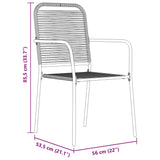 Garden Dining Set 9 pcs Black Powder-Coated Steel