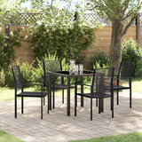 Garden Dining Set 5 pcs Black PVC rattan