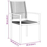 Garden Dining Set 5 pcs Black PVC rattan