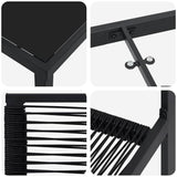 Garden Dining Set 7 pcs Black PVC rattan