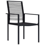 Garden Dining Set 7 pcs Black PVC rattan