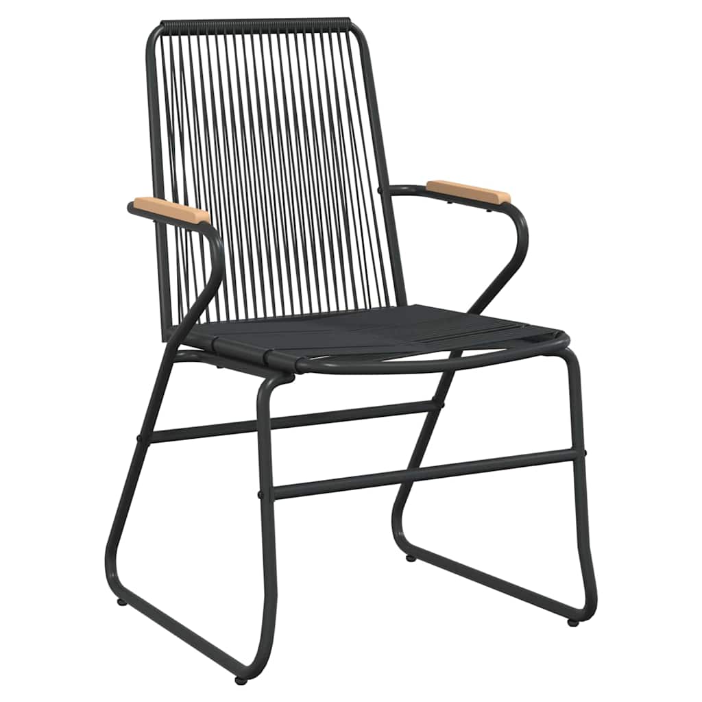 Garden Dining Set 5 pcs Black PVC rattan