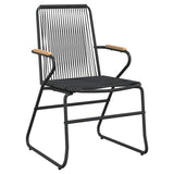 Garden Dining Set 5 pcs Black PVC rattan