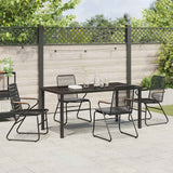 Garden Dining Set 5 pcs Black PVC rattan
