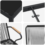 Garden Dining Set 7 pcs Black Powder-Coated Steel