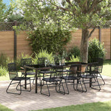 Garden Dining Set 9 pcs Black Powder-Coated Steel