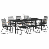 Garden Dining Set 9 pcs Black Powder-Coated Steel