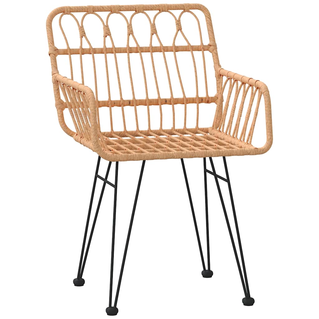 Garden Dining Set 3 pcs Brown Poly rattan