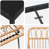 Garden Dining Set 9 pcs Brown Powder-Coated Steel