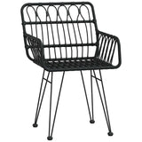 Garden Dining Set 5 pcs Black Poly rattan