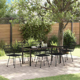 Garden Dining Set 7 pcs Black Poly rattan