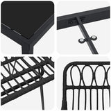 Garden Dining Set 9 pcs Black Powder-Coated Steel