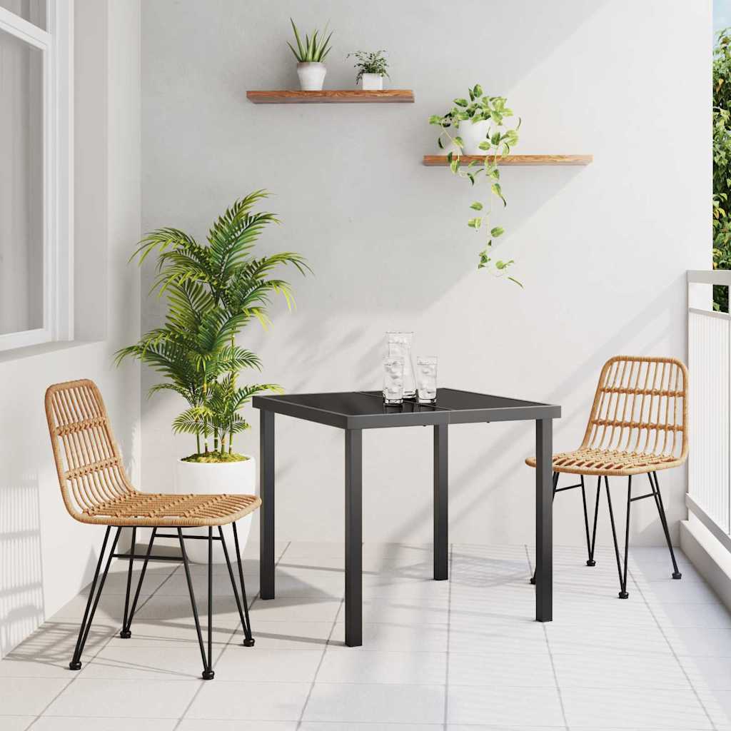 Garden Dining Set 3 pcs Brown Poly rattan