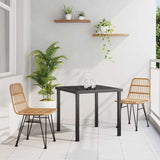 Garden Dining Set 3 pcs Brown Poly rattan