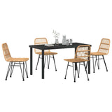Garden Dining Set 4 pcs Brown Poly rattan