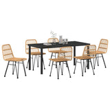 Garden Dining Set 7 pcs Brown Poly rattan