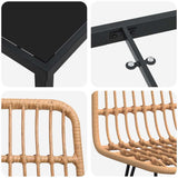 Garden Dining Set 7 pcs Brown Powder-Coated Steel