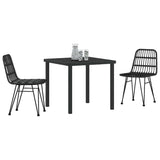 Garden Dining Set 3 pcs Black Poly rattan