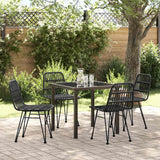 Garden Dining Set 5 pcs Black Poly rattan