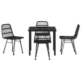 Garden Dining Set 5 pcs Black Poly rattan