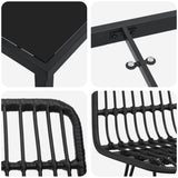 Garden Dining Set 7 pcs Black Poly rattan