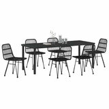 Garden Dining Set 7 pcs Black Powder-Coated Steel