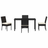 Garden Dining Set 5 pcs Black Poly rattan