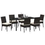 Garden Dining Set 7 pcs Black Poly rattan