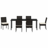Garden Dining Set 7 pcs Cream Powder-Coated Steel