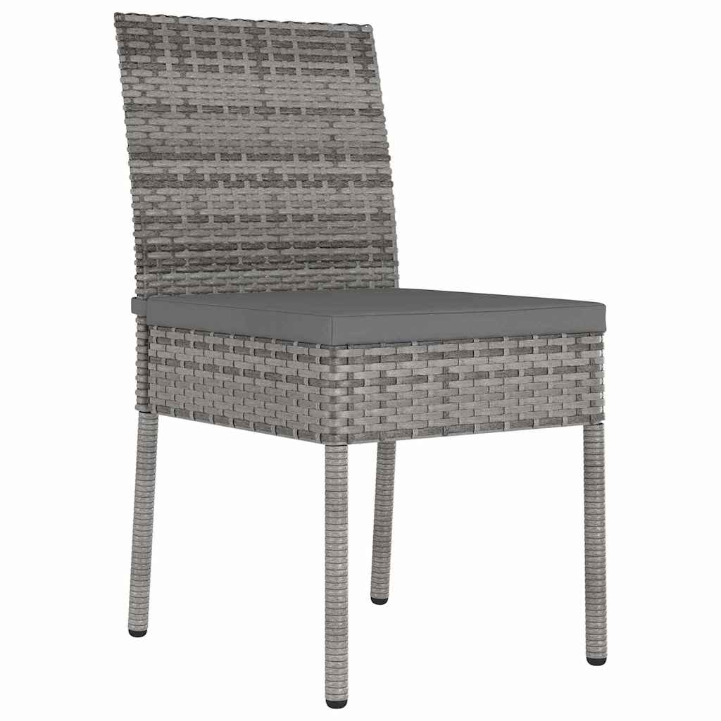 Garden Dining Set 3 pcs Grey Poly rattan