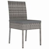 Garden Dining Set 3 pcs Grey Poly rattan